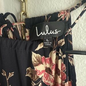 Lulu's Floral Maxi Dress - Black and Pink